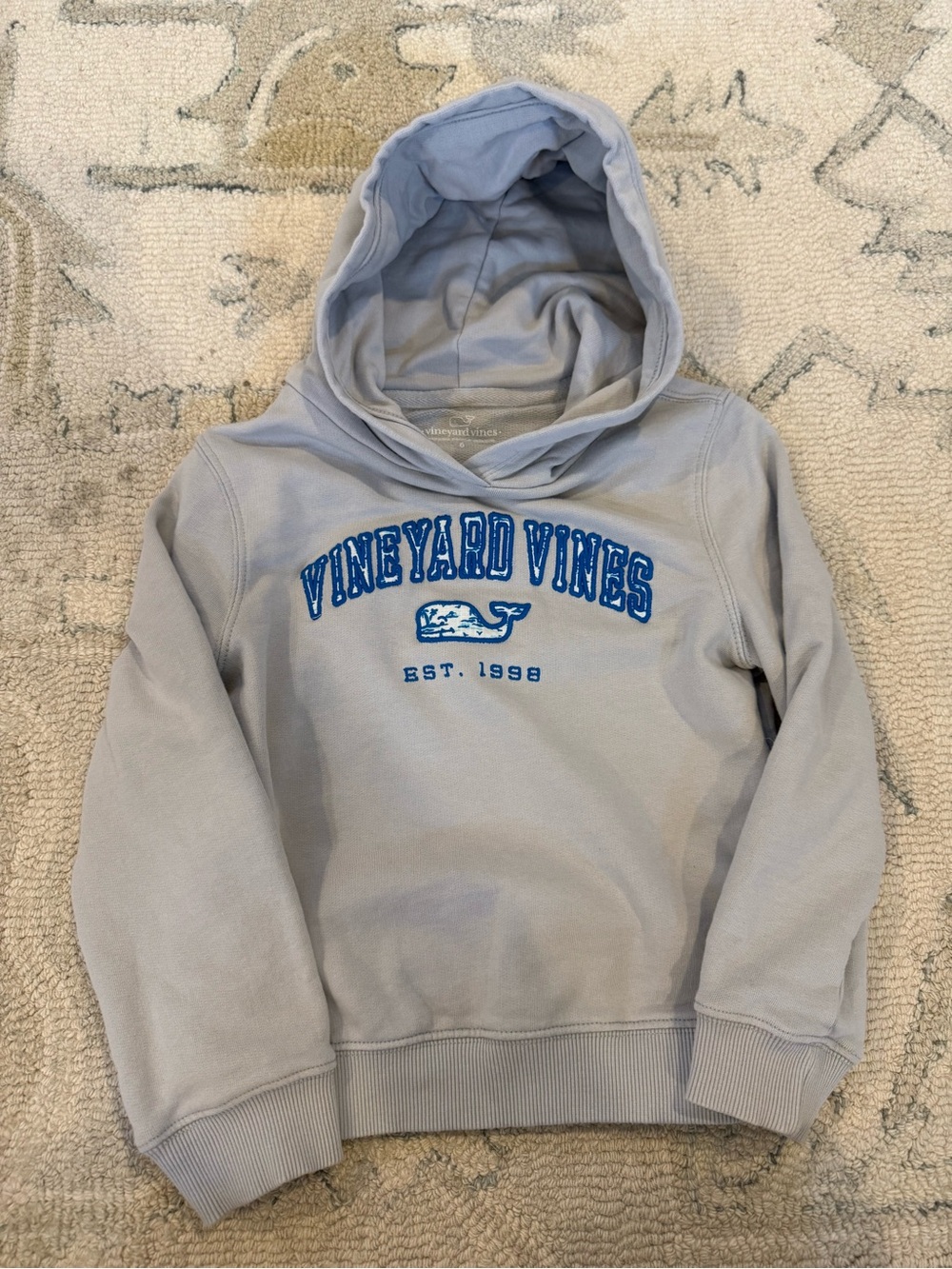 Vineyard Vines Light Gray Crewneck Hoodie with Blue Logo